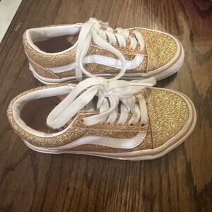 Vans Kids Glitter Lace-Up Sneakers - Gold
